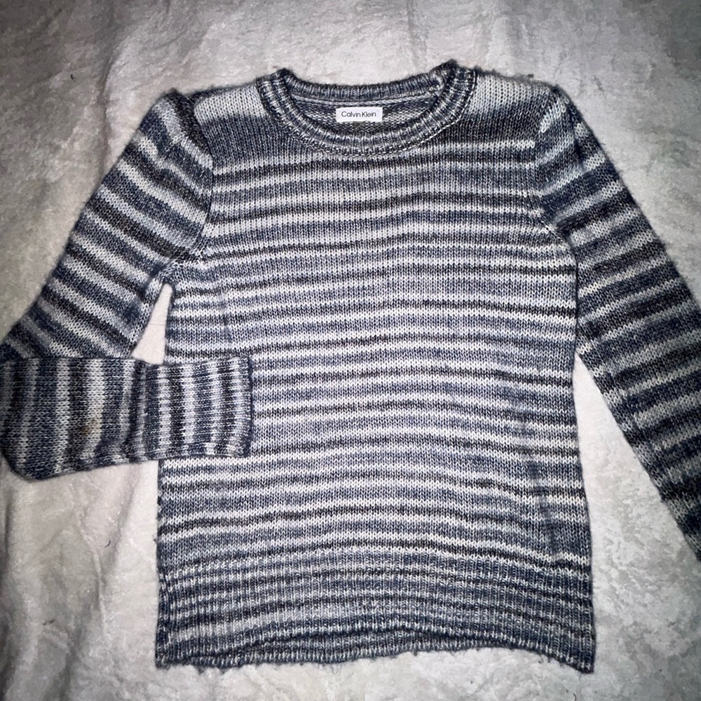 Calvin Klein Women's Knit Sweater - blue and Gray
